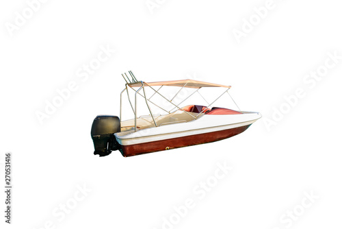 Tourist small speedboat isolated on white background