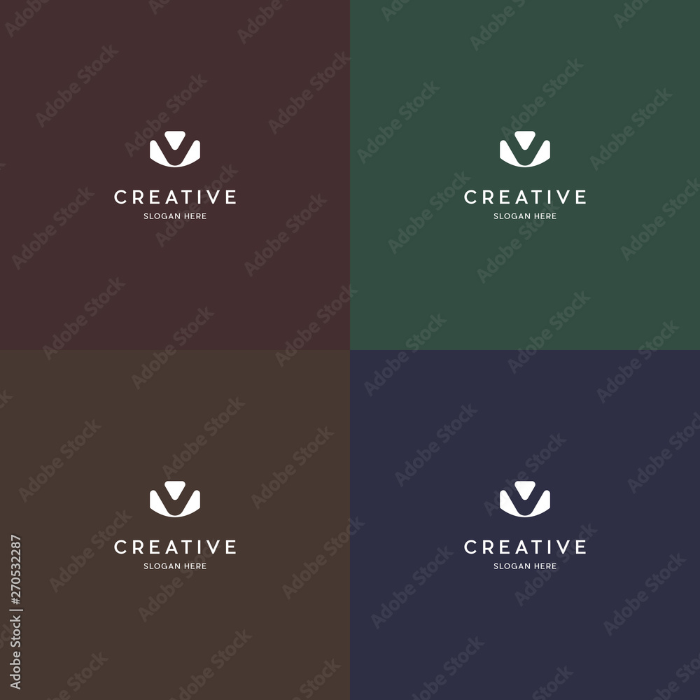 Fototapeta premium Abstract Letter V Logo. Modern icon design V letter shape element