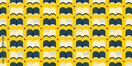 Open book background. Seamless pattern. Vector. 開いた本のパターン