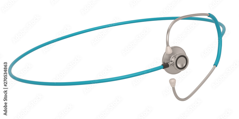 A stethoscope isolated on white background. 3D illustration. A stethoscope isolated on white background. 3D illustration.