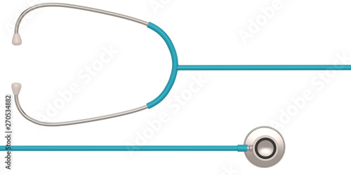 A stethoscope isolated on white background. 3D illustration.
