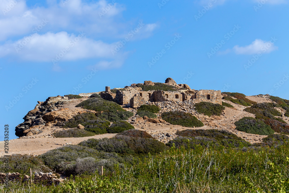 Itanos Doric city (Minoan period) on a sunny day (Sitia, island Crete, Greece)
