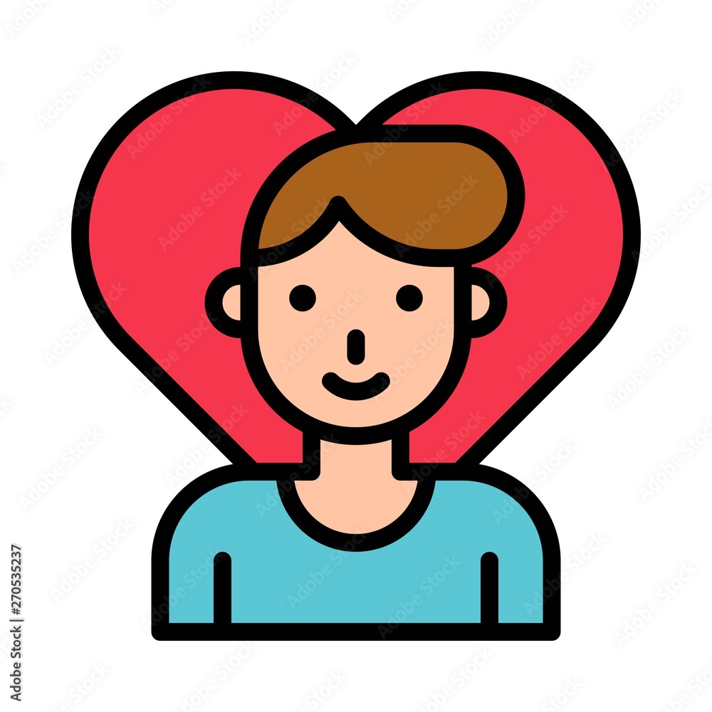 Man vector, Valentine and love related filled outline icon Man vector, Valentine and love related filled outline icon