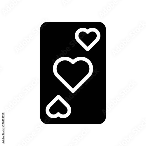 Playing card vector, Valentine and love related solid icon