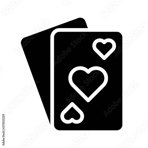 Playing card vector, Valentine and love related solid icon
