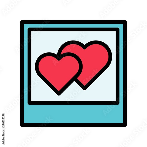 Love photo vector, Valentine and love related filled outline icon