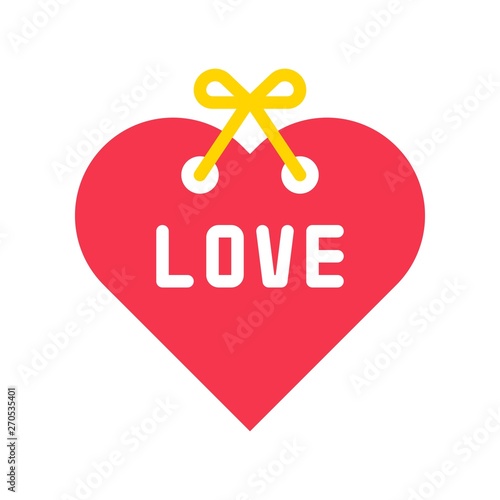 Heart tag vector, Valentine and love related flat icon