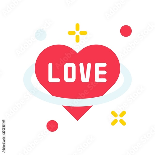 Heart planet vector  Valentine and love related flat icon