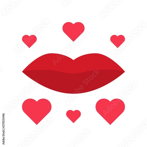 Kiss vector, Valentine and love related flat icon