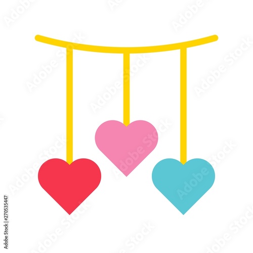 Heart mobile vector, Valentine and love related flat icon