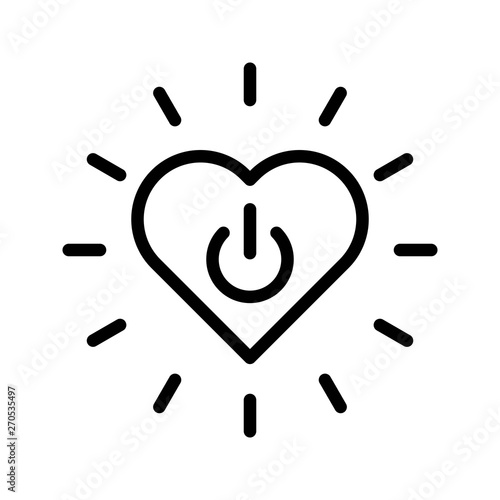 On off heart vector, Valentine and love related line icon