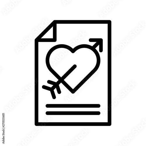 Love letter vector, Valentine and love related line icon