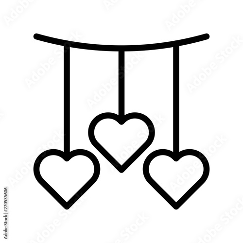 Heart mobile vector, Valentine and love related line icon