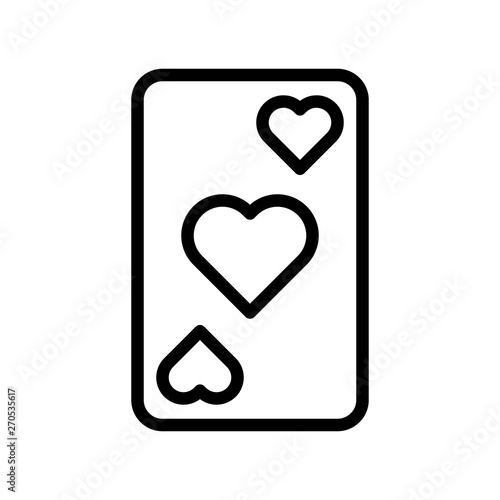 Playing card vector, Valentine and love related line icon