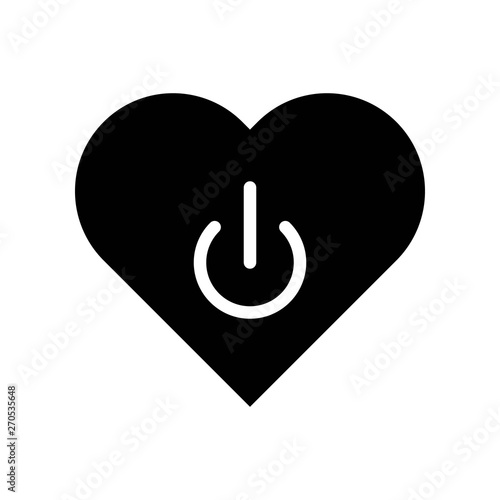 On off heart vector, Valentine and love related solid icon
