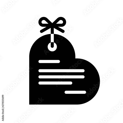Heart tag vector, Valentine and love related solid icon