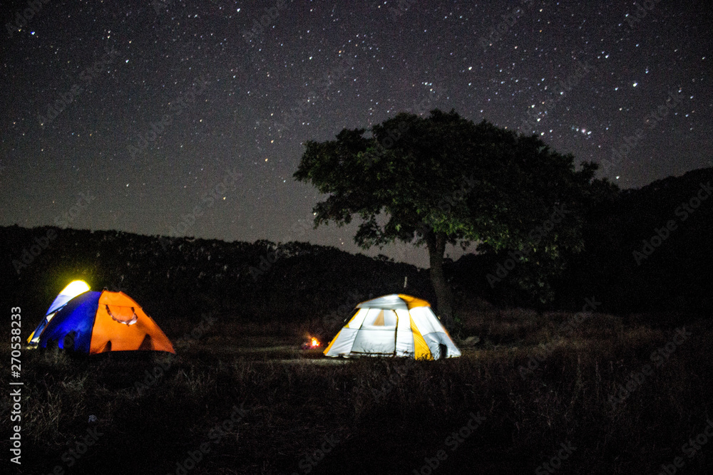 Camping under million stars
