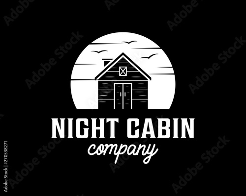Cabin in the night logo design