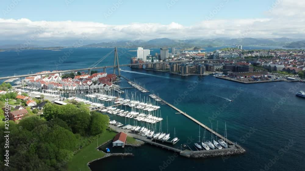 Stravanger City Oil Capital of Norway Marina and Bybrua Bridge Cinematic Drone Aerial 4k Stravanger City Oil Capital of Norway Marina and Bybrua Bridge Cinematic Drone Aerial 4k