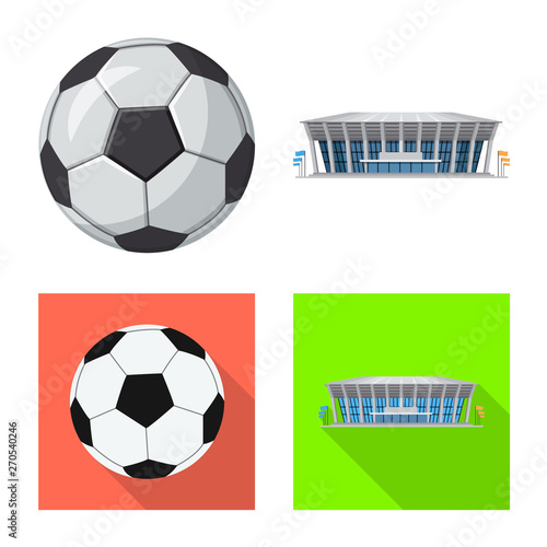 Isolated object of soccer and gear icon. Collection of soccer and tournament stock symbol for web.
