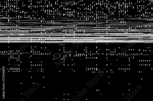 Pixel pattern of a digital glitch / Abstract black and white pixel pattern background of a digital glitch.