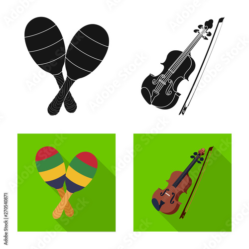 Vector design of music and tune icon. Collection of music and tool stock vector illustration.