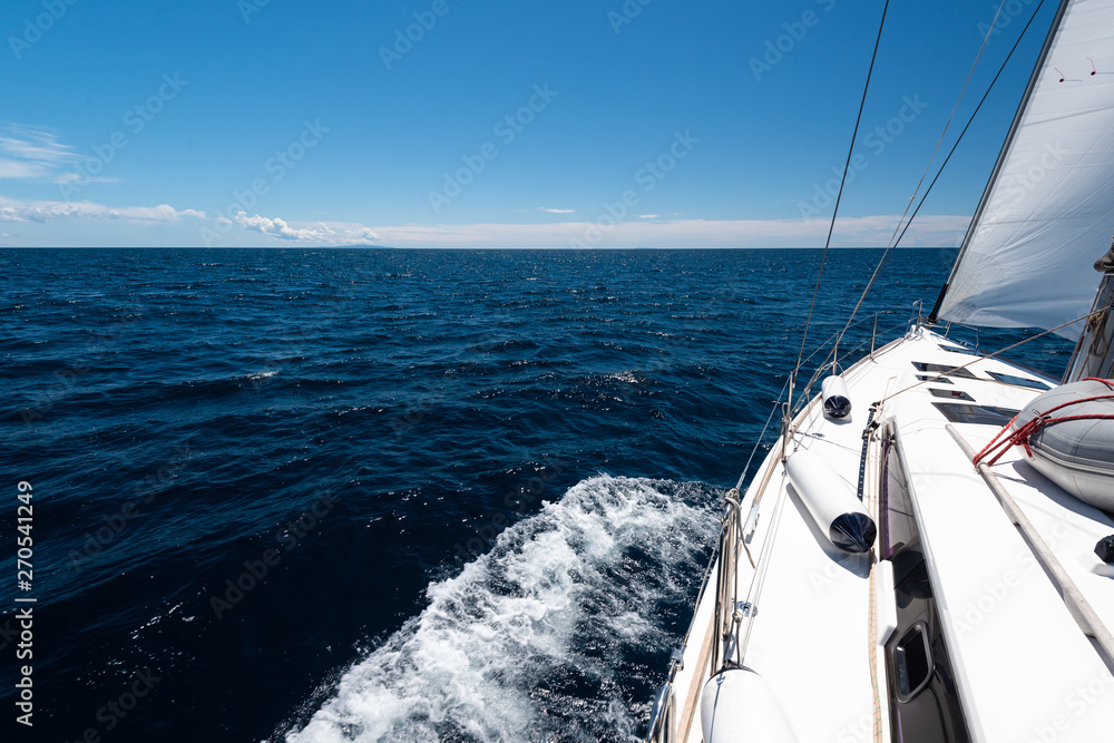 Luxury yacht at sea race. Sailing regatta. Cruise yachting Luxury yacht at sea race. Sailing regatta. Cruise yachting