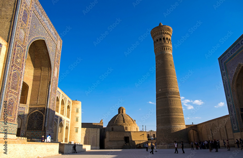 Bukhara, Uzbekistan. Poi Kalan - an islamic religious complex located around the Kalan minaret.