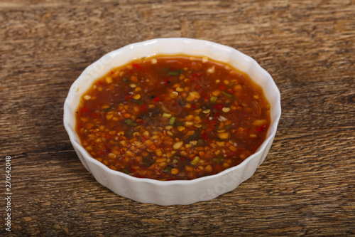 Thai style spicy chilli sauce