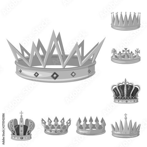 Vector illustration of jewel and vip symbol. Collection of jewel and nobility stock symbol for web.