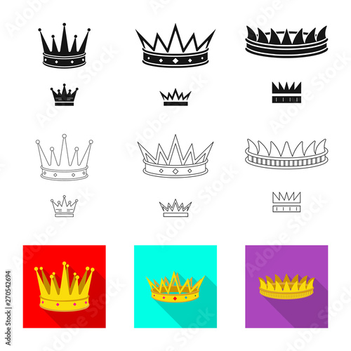 Vector illustration of medieval and nobility icon. Set of medieval and monarchy vector icon for stock.