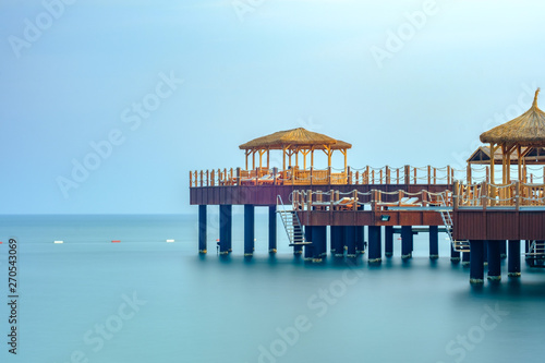 View of the Mediterranean Sea and the pier