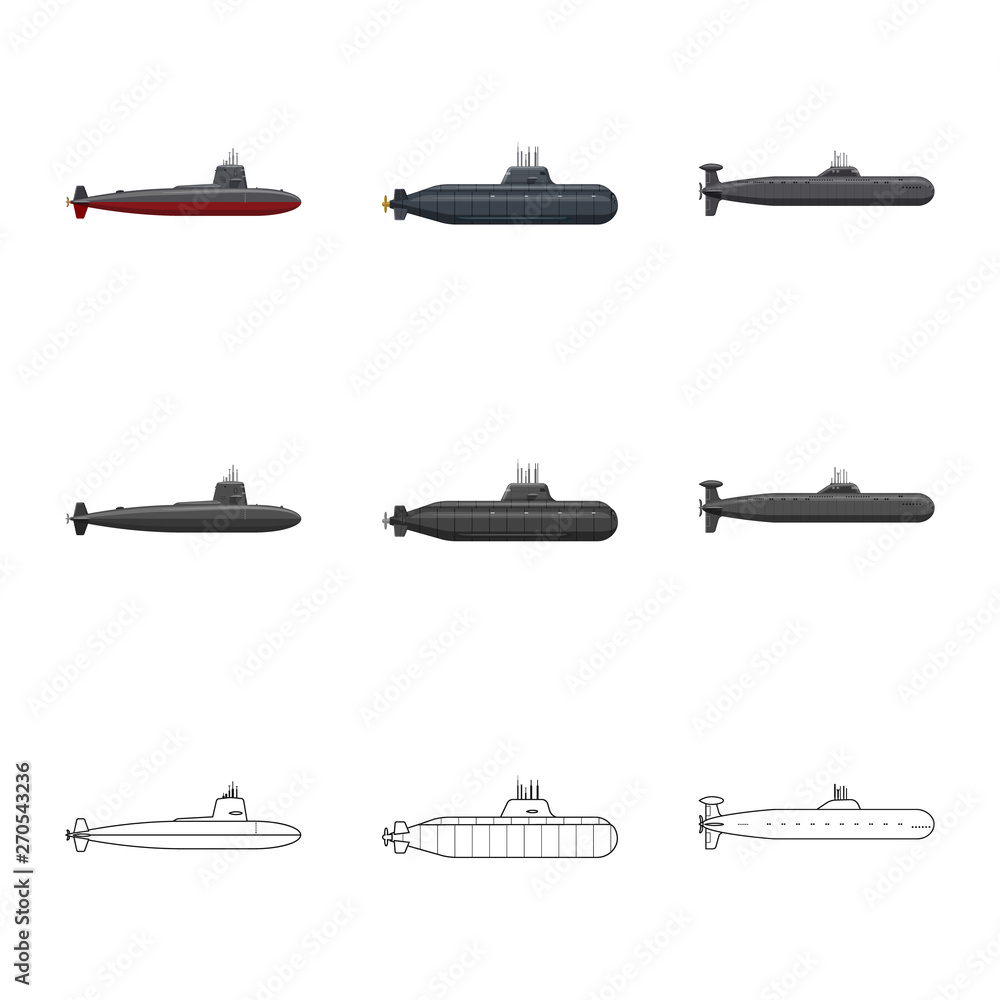 Vector illustration of war  and ship logo. Set of war  and fleet vector icon for stock.