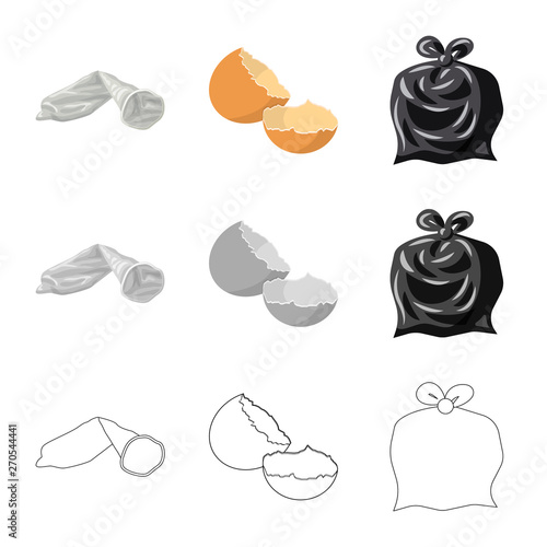 Vector illustration of dump and sort sign. Collection of dump and junk vector icon for stock.