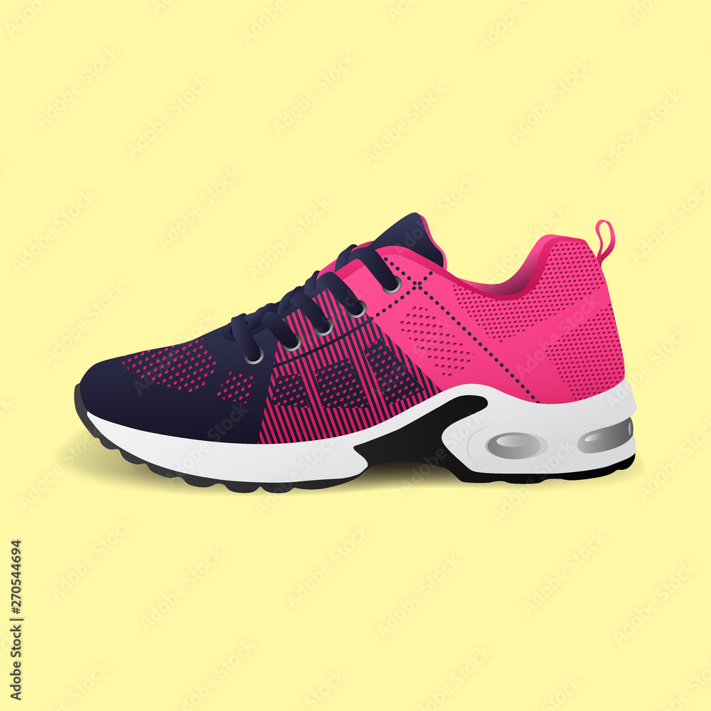 Realistic sport running shoe for training and fitness Realistic sport running shoe for training and fitness