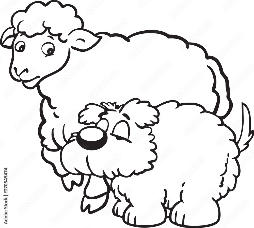 Dog and sheep are friends Dog and sheep are friends
