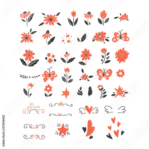 Vector big set of colorful clipart isolated on white