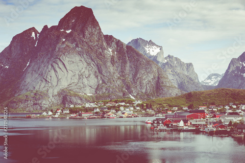 Reine fishing village on Lofoten islands, Nordland. Norway. photo