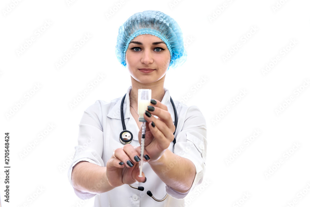 Nurse with syringe getting ready for injection Nurse with syringe getting ready for injection
