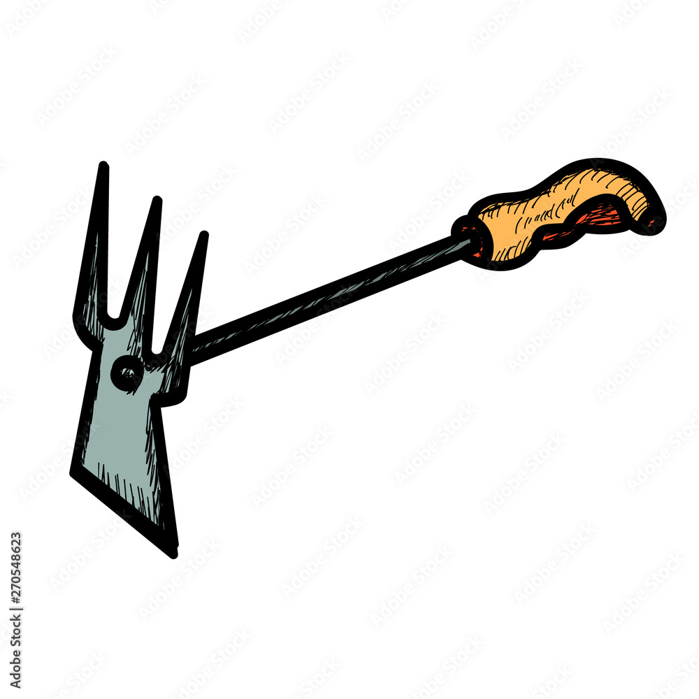 Obraz premium isolated, garden tools, garden hoe, icon, symbol