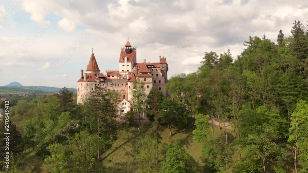 Aerial view of Bran castle, Brasov - Romania Aerial view of Bran castle, Brasov - Romania