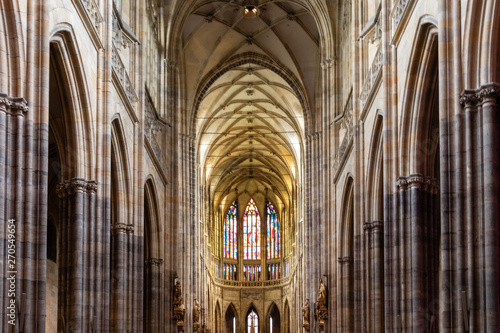 Inside of St Vitus Cathedral Prague, Czech Republic, May 2019