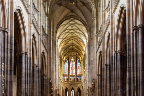 Obraz na płótnie Inside of St Vitus Cathedral Prague, Czech Republic, May 2019 w salonie