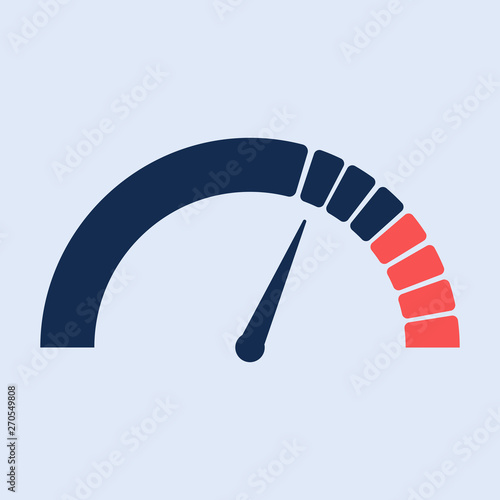 Speedometer icon. New trendy speedometer graphic for web, logo, app ui element. Vector illustration. photo