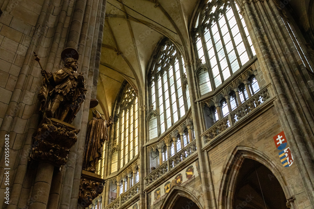 Inside of St Vitus Cathedral Prague, Czech Republic, May 2019