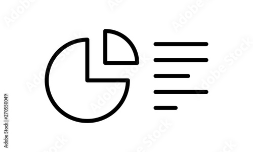 Pie chart vector icon for statistical data and performance analysis