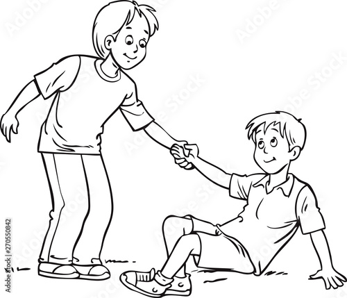 boy helping a boy