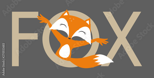 The FOX text and inside the "O" waving figure fox sweetheart