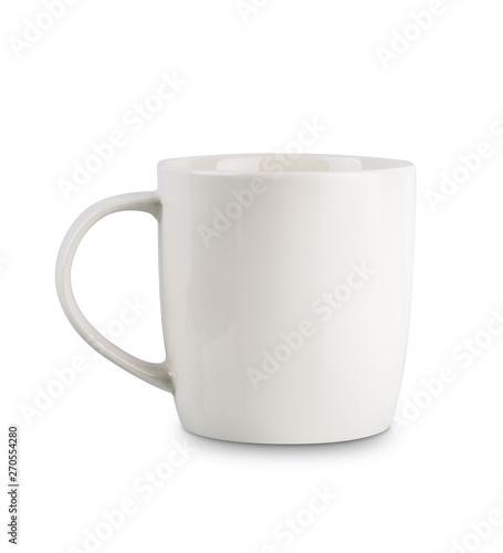 White coffee cup isolated isolated on white background