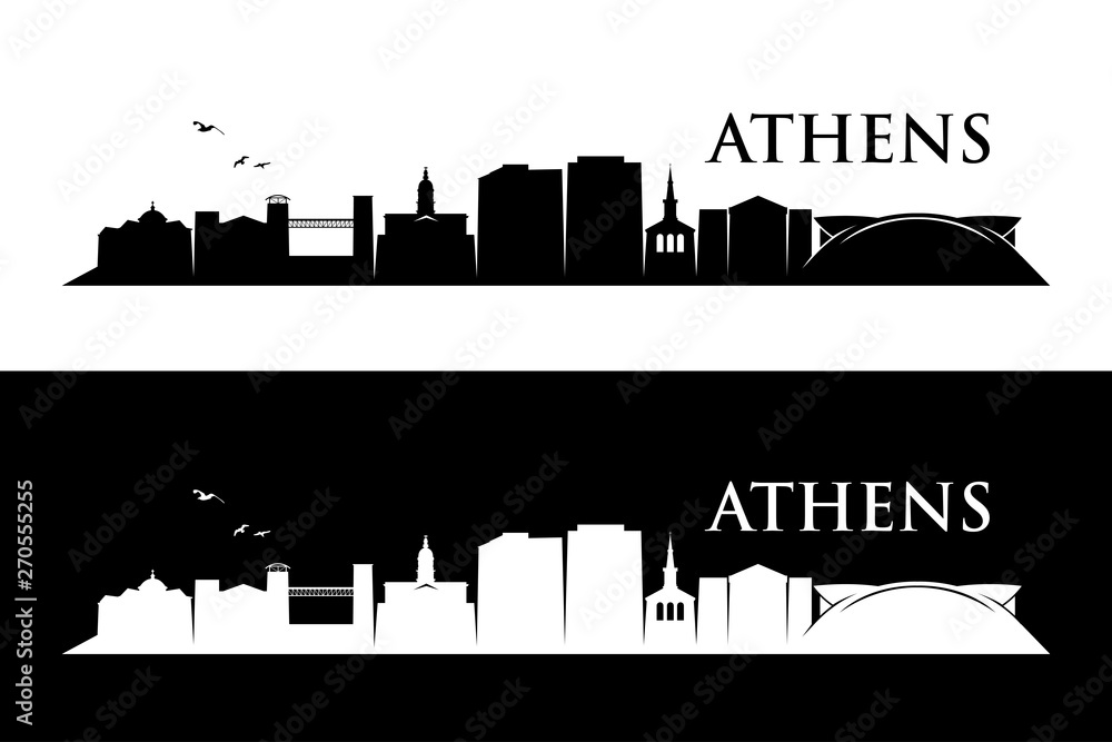 Naklejka premium Athens skyline Georgia - United states of America, USA